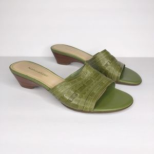Naturalizer Green Woven Leather Low Heel Slide 6